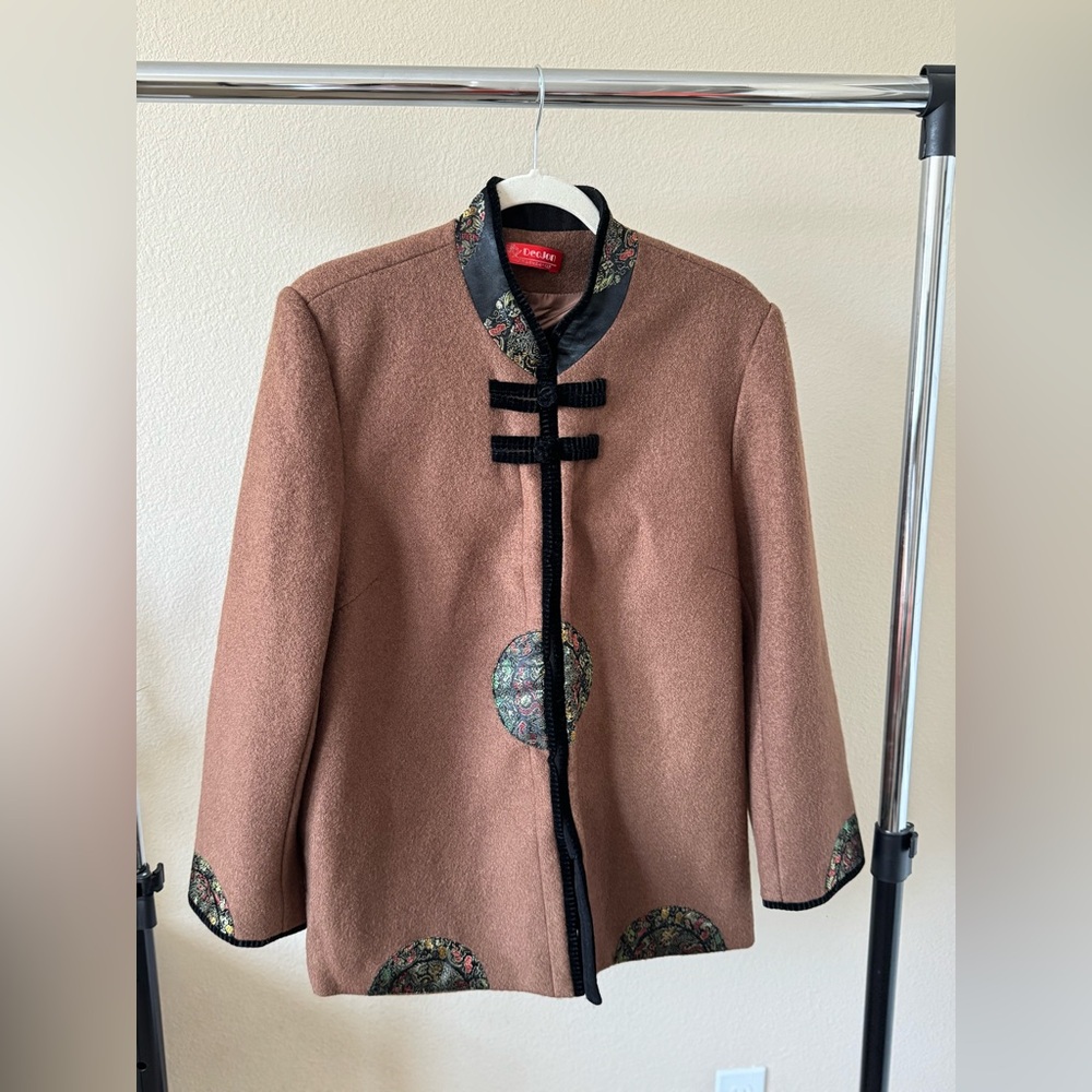 Vintage Korean-Made Asian-Inspired Wool Blend Jacket, Size M
